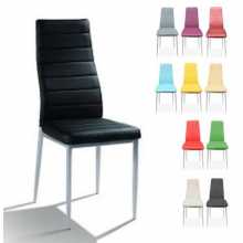 NUVOLA - Chaise en métal et éco-cuir (cuir écologique ) pour bar, restaurant, pub, pizzeria, boutique, hôtel, discothèque