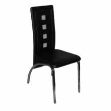 AURORA - Chaise en métal chromé et éco-cuir pour bar, restaurant, pub, pizzeria, boutique, hôtel, discothèque