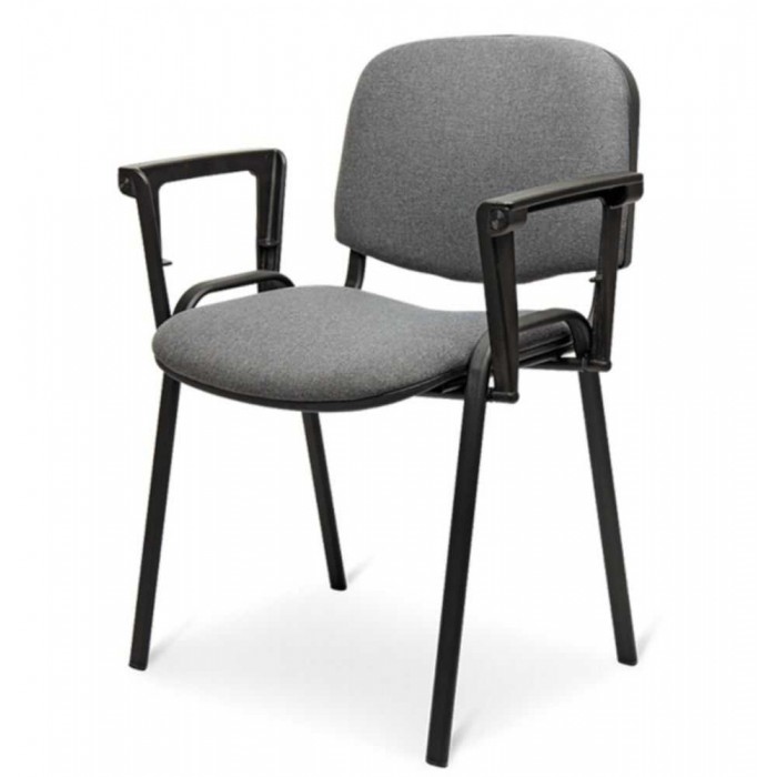 Ufficio Iso Sky 2-CHAISE DE BUREAU AVEC ACCOUDOIRS EMPILABLE VISITEUR SIMILI CUIR NORME OU IGNIFUGE CERTIFICAT 1IM