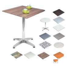 Alluminium V - Table avec pied central en aluminium et plateau en verzalit pour usage extérieur