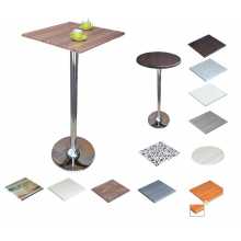 SATURNO RVHF110 - Table à hauteur fixe 110cm avec pied en acier chromé pour bar restaurant hôtel
