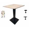 ALFA - Table avec pied en métal noir et TOP en bois mélaminé