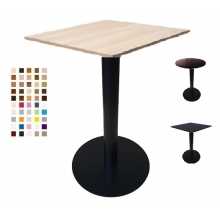 OMEGA - Table avec pied en métal noir et TOP en bois mélaminé