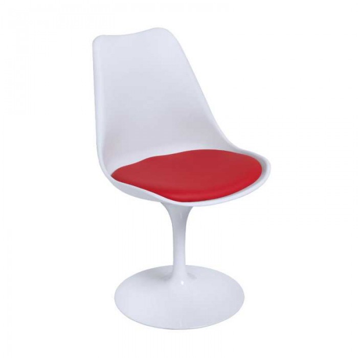 TULIP - Sedia girevole bianca o nera replica design Eero Saarinen con base in fusione di alluminio e seduta in ABS