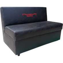 DONICA C - Canapé et fauteuil de bar sur mesure contract pour local en éco-cuir (cuir écologique), tissu