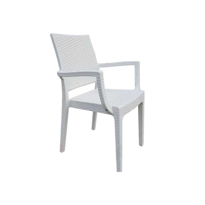 BISTROT -  POLTRONA  IN POLIPROPILENE SIMIL RATTAN IMPILABILE DA ESTERNO PER   HOTEL GRAND SOLEIL