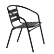 ETNA - fauteuil empilable en métal peint noir pour bar, pizzeria et restaurant