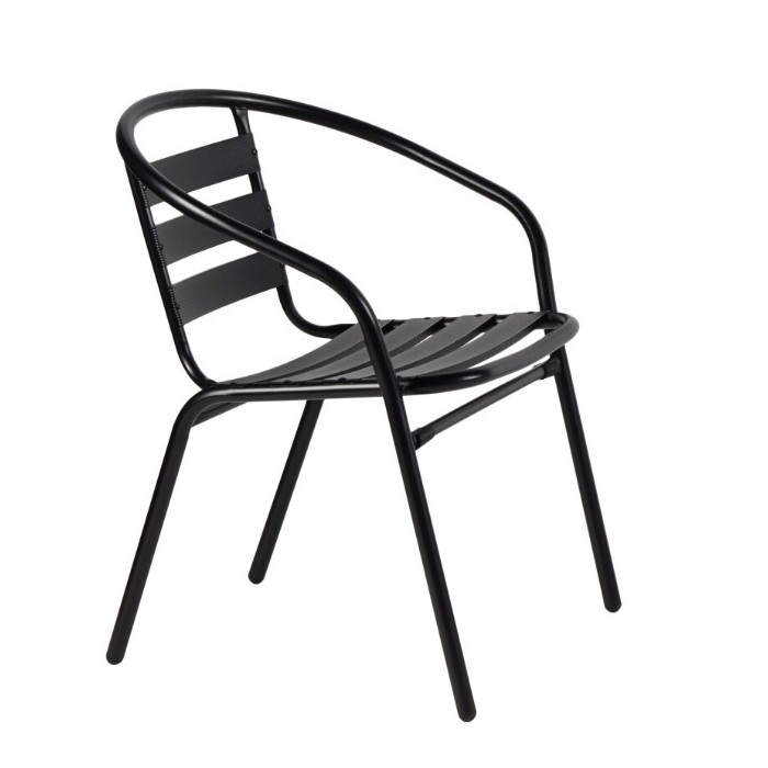 ETNA - fauteuil empilable en métal peint noir pour bar, pizzeria et restaurant