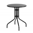 FLOWER - Table d'extérieur en métal NOIR de 60 cm de diamètre pour bars, restaurants et pizzerias