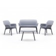 LUXOR – LOUNGE SET DESIGN Bica Italy 4 Places en Polypropylène Extérieur avec Canapé, 2 Fauteuils, 1 Table Basse et Coussins