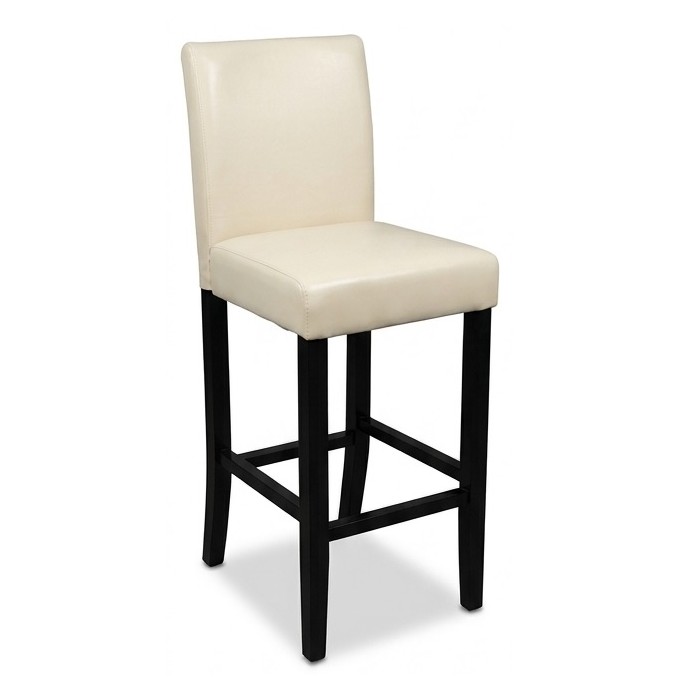 Mude S Extra - Sgabello in legno massello ed ecopelle (pelle ecologica) lucida casa, bar, ristorante, hotel