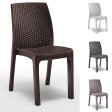 VERONA - Chaise empilable en polypropylène imitation rotin (BICA ITALY) pour bar, restaurant, pizzeria