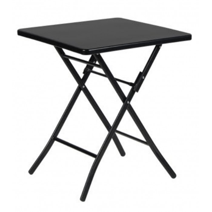 PANAREA - Table pliante d'extérieur 60 x 60 x 70 cm en métal peint noir pour bars et pizzerias