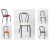 Vienna faux cuir-Chaise thonet empilable métal, rembourrée en éco-cuir  pour bar, restaurant, hôtel