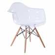 DAW Eiffel chair Eames - Chaise en Polycarbonate transparente et avec des pieds en bois