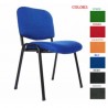 UFFICIO ISO - CHAISE DE BUREAU VISITEUR EMPILABLE EN TISSU STANDARD OU CERTIFIÉ IGNIFUGE 1IM DIFFÉRENTES COULEURS