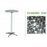 R60-AP - TABLE RONDE EN ALUMINIUM PLIABLE, diam.60 x H110cm POUR BAR, RESTAURANT, PISCINE, HOTEL