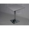SATURNO Q - TABLE AVEC PIED CENTRAL CHROME BASE CARREE ET TOP MELAMINE