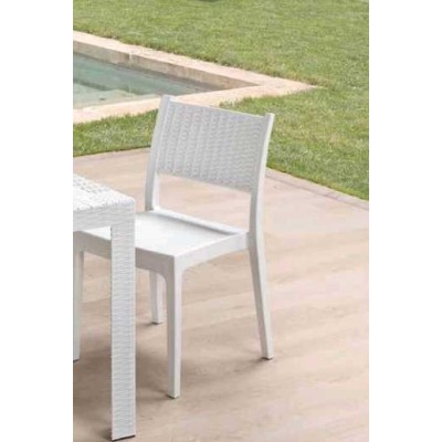 BISTROT -  POLTRONA  IN POLIPROPILENE SIMIL RATTAN IMPILABILE DA ESTERNO PER   HOTEL GRAND SOLEIL