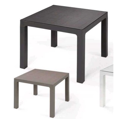 BOHEME - Tavolo contract quadrato 90X90 in polyrattan per giardino, bar, ristorante, pizzeria Grand Soleil