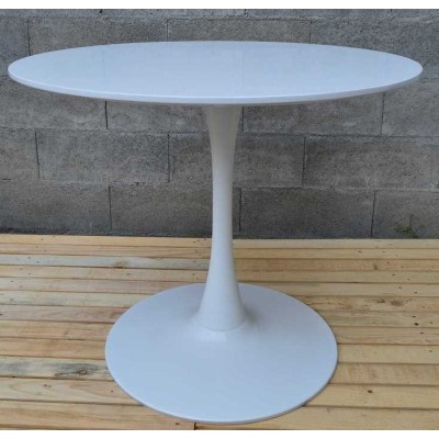 TULIP - TAVOLO BASE E GAMBA IN FUSIONE IN METALLO TOP IN MDF LACCATO LUCIDO BORDO A BECCO D'OCA replica design Eero Saarinen