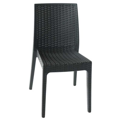 Bistrot - Sedia impilabile polipropilene simil rattan da esterno, bar, ristorante, giardino, piscina, hotel Grand Soleil