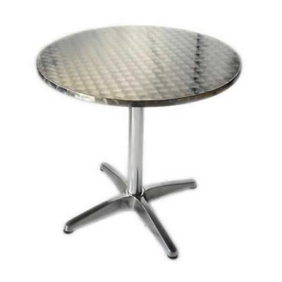 R60 - TAVOLO IN ALLUMINIO TONDO CON GAMBA CENTRALE A 4 PIEDI PER BAR, RISTORANTE, PISCINA, HOTEL, ALBERGO
