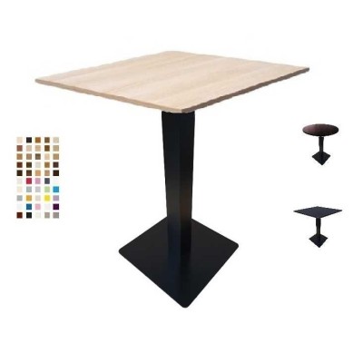 MARTE PR - TAVOLO CON GAMBA CENTRALE IN FERRO (GHISA) E TOP IN LEGNO (NOBILITATO MELAMINICO)