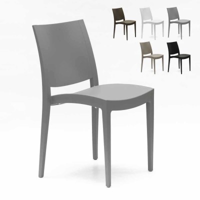 BOHEME - SEDIA IN POLIPROPILENE SIMIL RATTAN IMPILABILE DA ESTERNO PER BAR, RISTORANTE, PISCINA, HOTEL GRAND SOLEIL