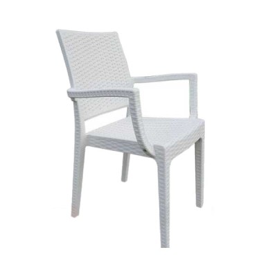 BISTROT -  POLTRONA  IN POLIPROPILENE SIMIL RATTAN IMPILABILE DA ESTERNO PER   HOTEL GRAND SOLEIL