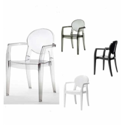 IGLOO CHAIR - Sedia con braccioli contract Impilabile in Policarbonato da esterno ed interno bar,ristorante,hotel SCAB DESIGN
